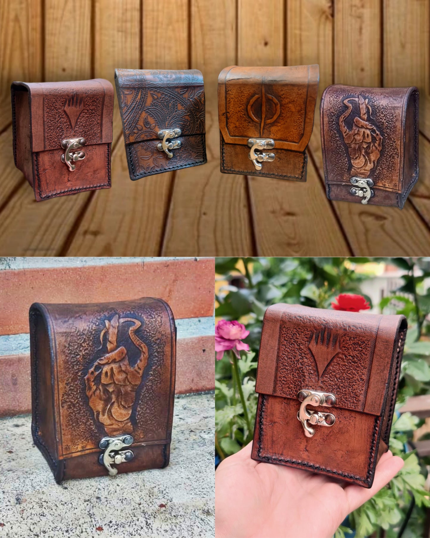 Custom Leather Card Holder - Deck Box 100+ Magic The Gathering / Pokemon / One Piece Poker