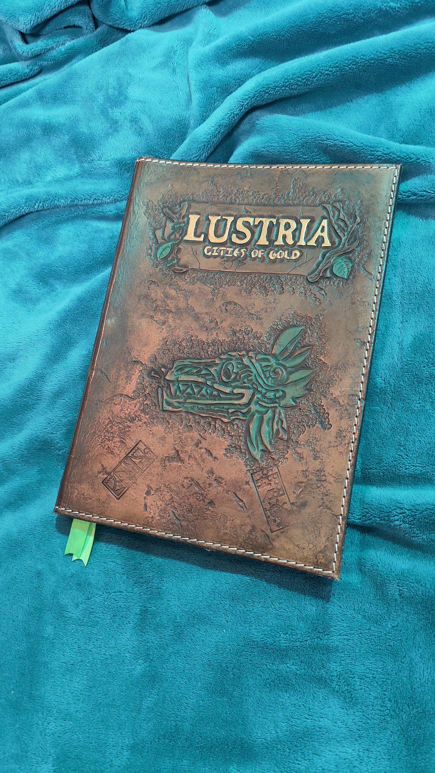 Handmade leather spellbook cover with optional engraving, perfect for magic users and wizards
