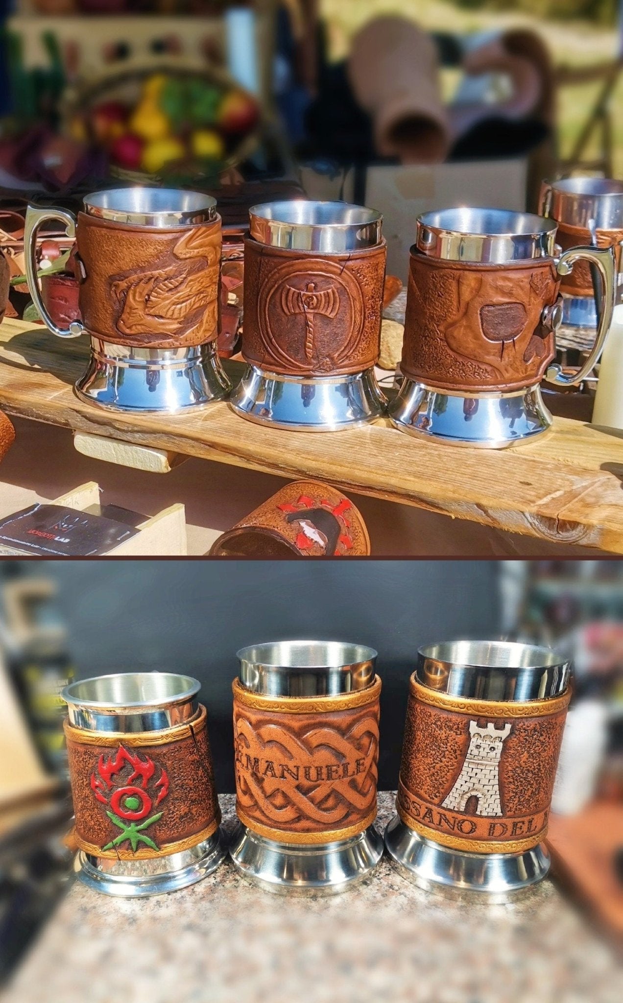 CUSTOM "Best Dad" engraved leather beer mug wrap – the perfect personalized Father's Day or birthday gift