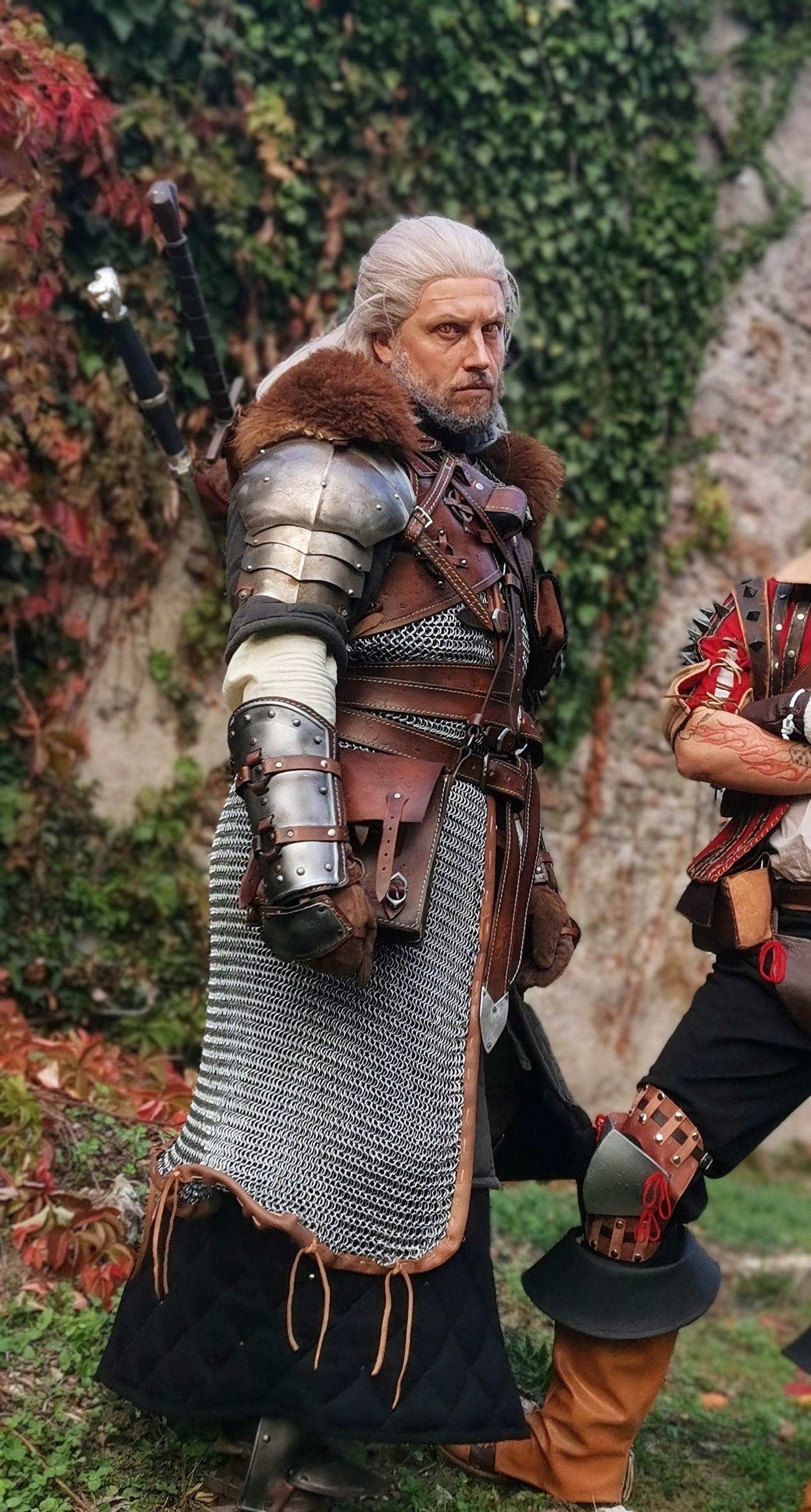 Handcrafted full-set Witcher Ursine Armor, made from premium Italian leather and real steel