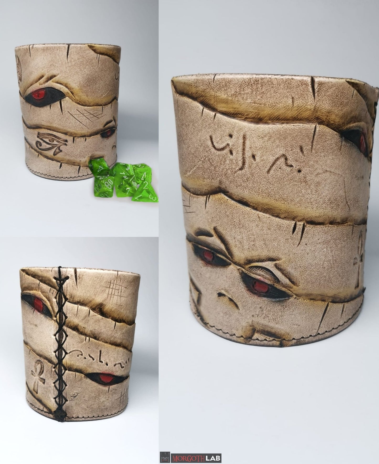 TTRPG dice shaker made from handcrafted Italian leather, offering a smooth and lightweight feel for easy rolling