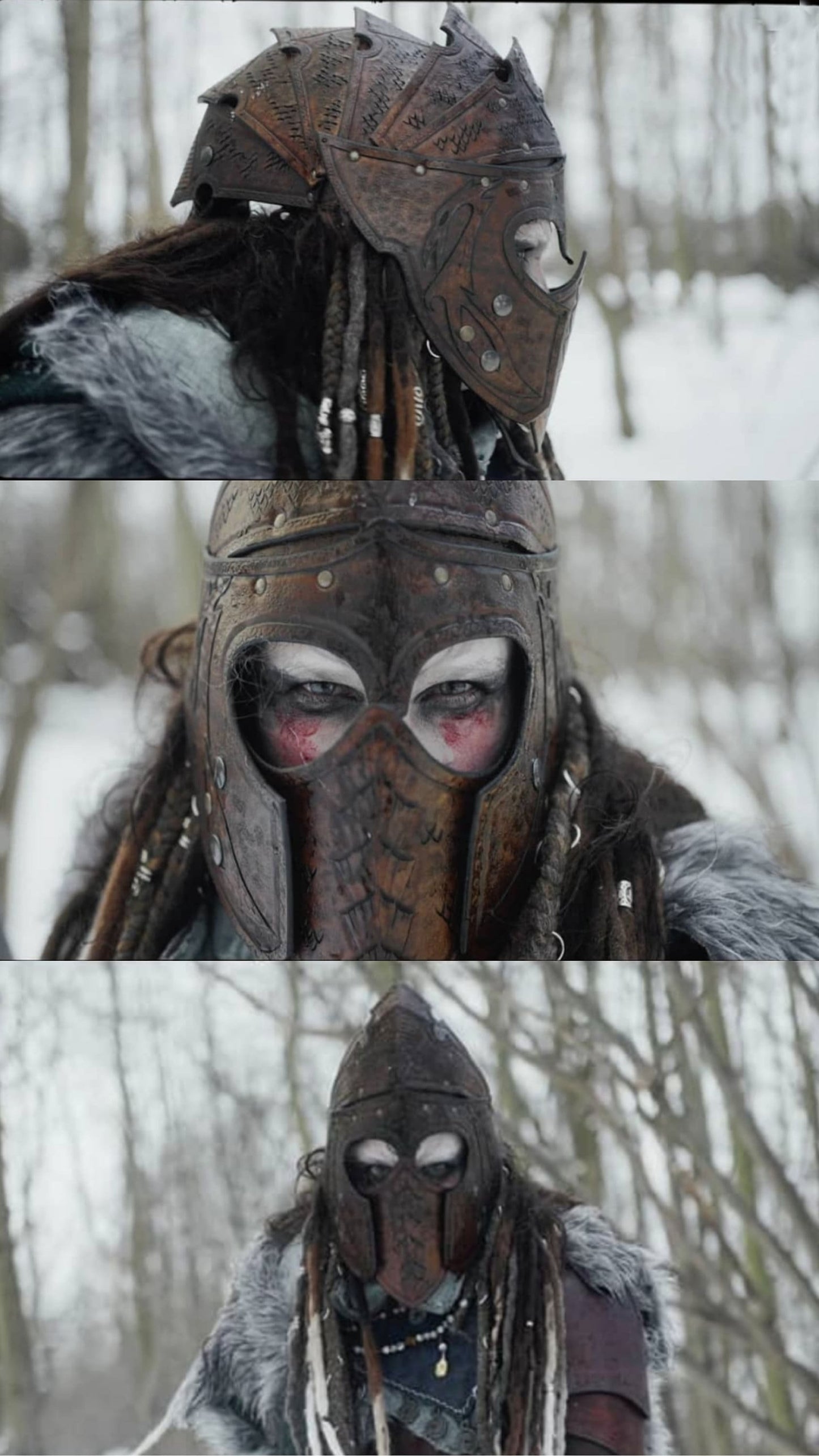 Fantasy-inspired warrior leather helmet, fully customizable with different engravings and patterns for knights, Vikings, and gladiators.