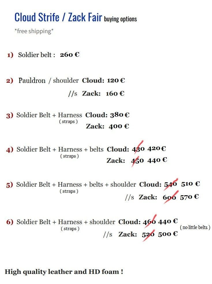 Cloud Strife / Zack Fair Final Fantasy 7 Top quality SOLDIER Belt, Harness & Pauldrons - MorgothLab