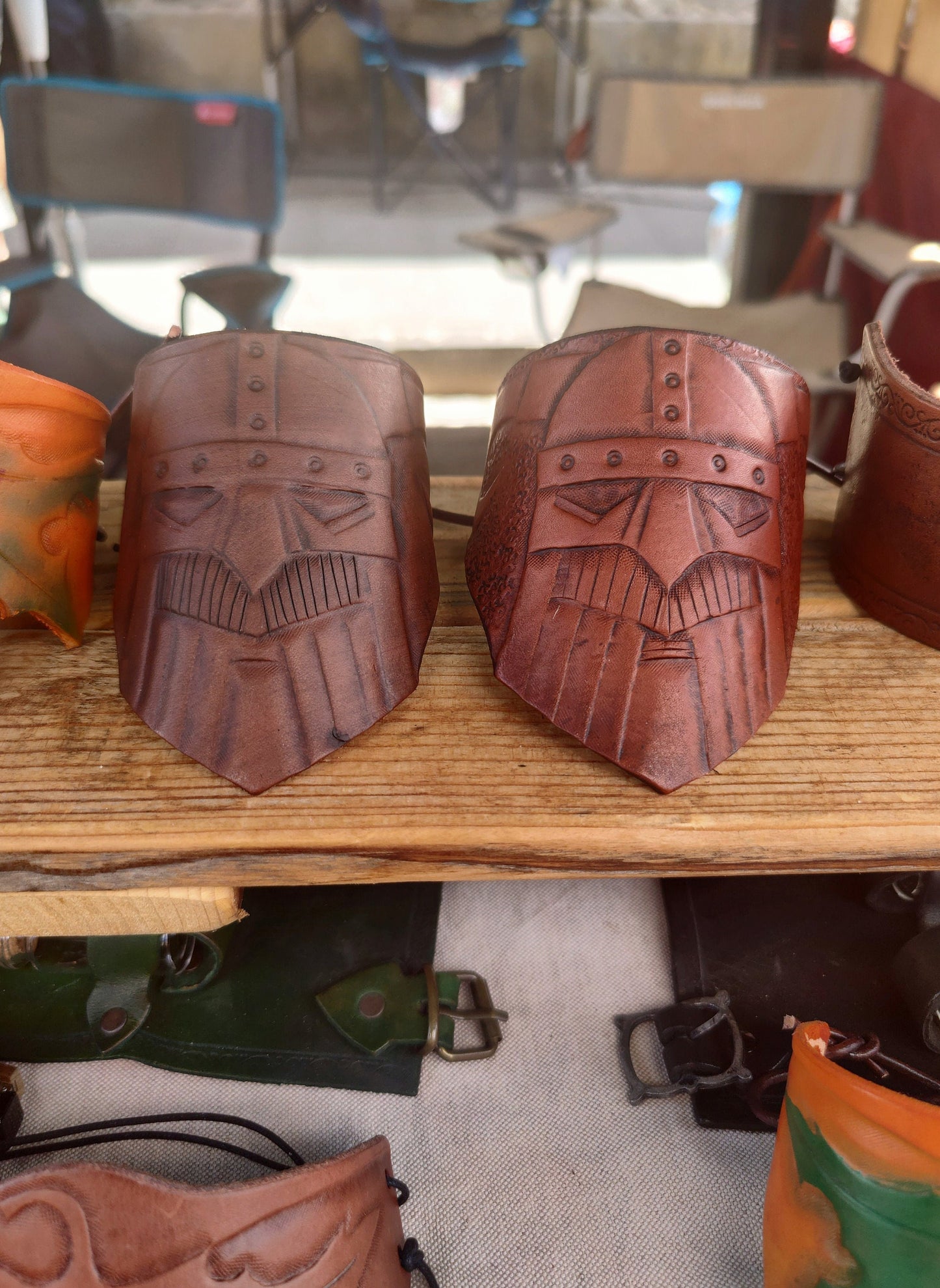 Custom-color Viking armband made from genuine leather, available in black, red, green, beige, brown, and dark brown, or with custom engraving.