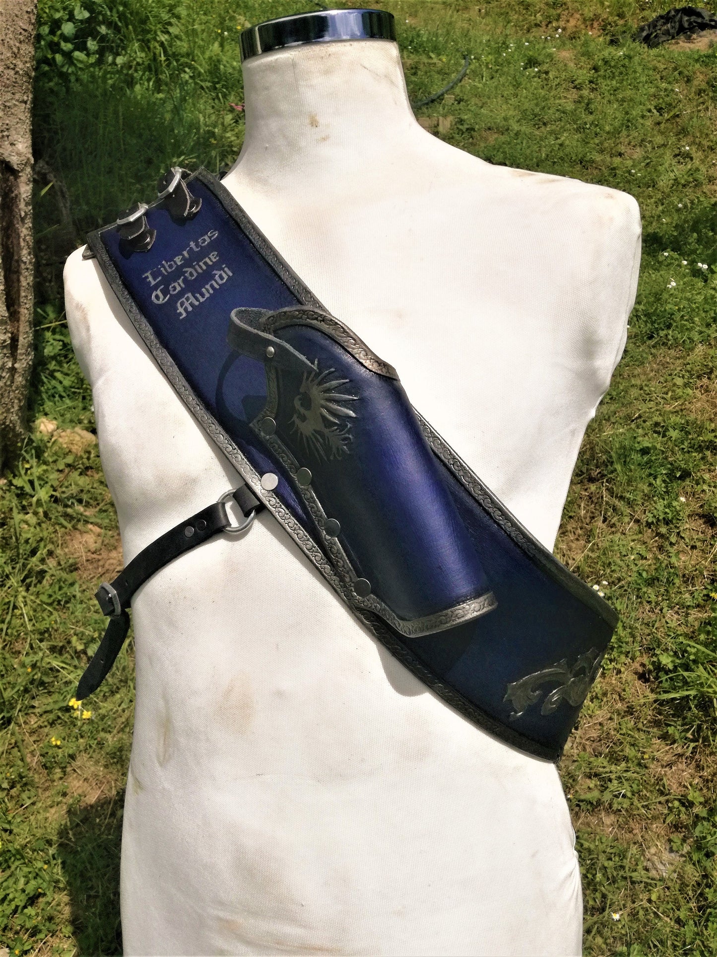 A rugged leather bandolier, inspired by fantasy adventurers and explorers. Perfect for immersive LARP experiences