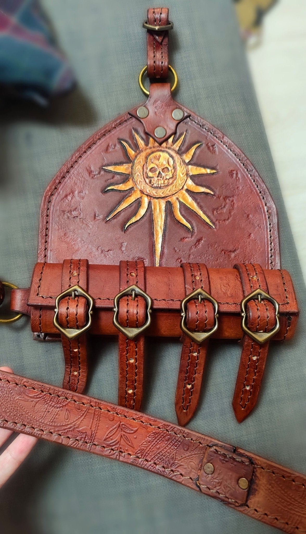 Personalized handmade leather sheath for knights, warriors, and medieval enthusiasts