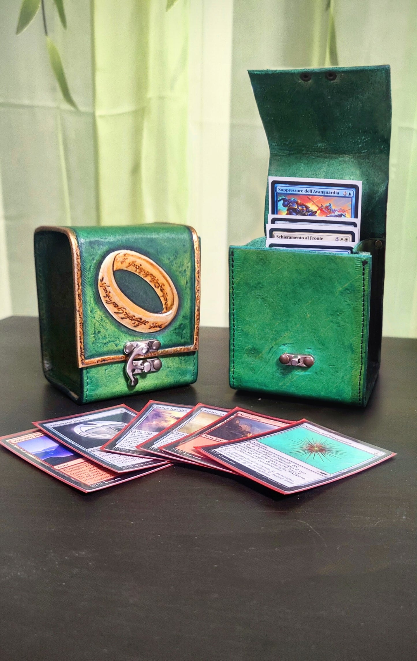 Custom Leather Card Holder - Deck Box 100+ Magic The Gathering / Pokemon / One Piece Poker