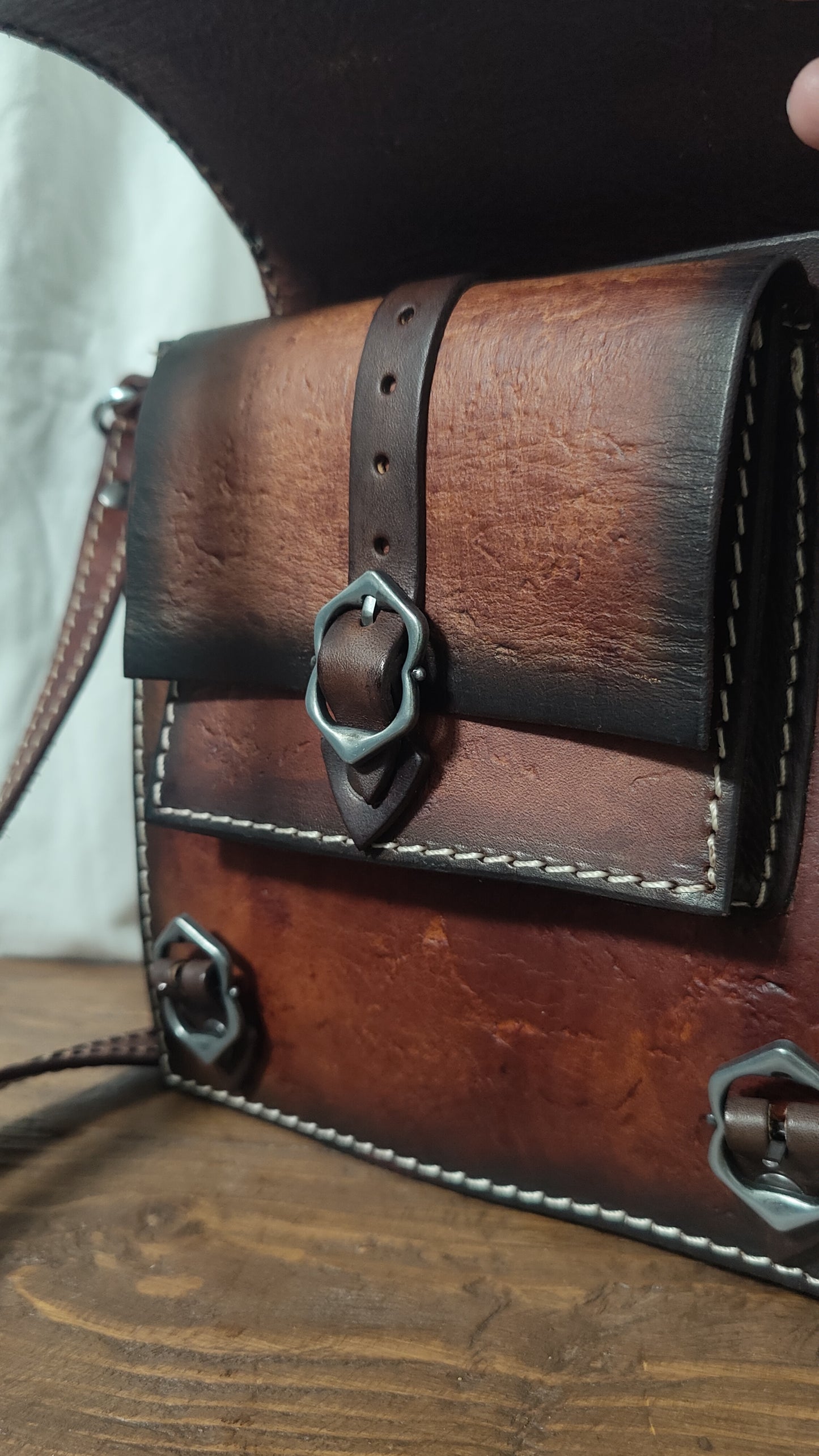 Handmade Leather Shoulder Bag – The Witcher Inspired, Medieval Larp & Cosplay Accessory