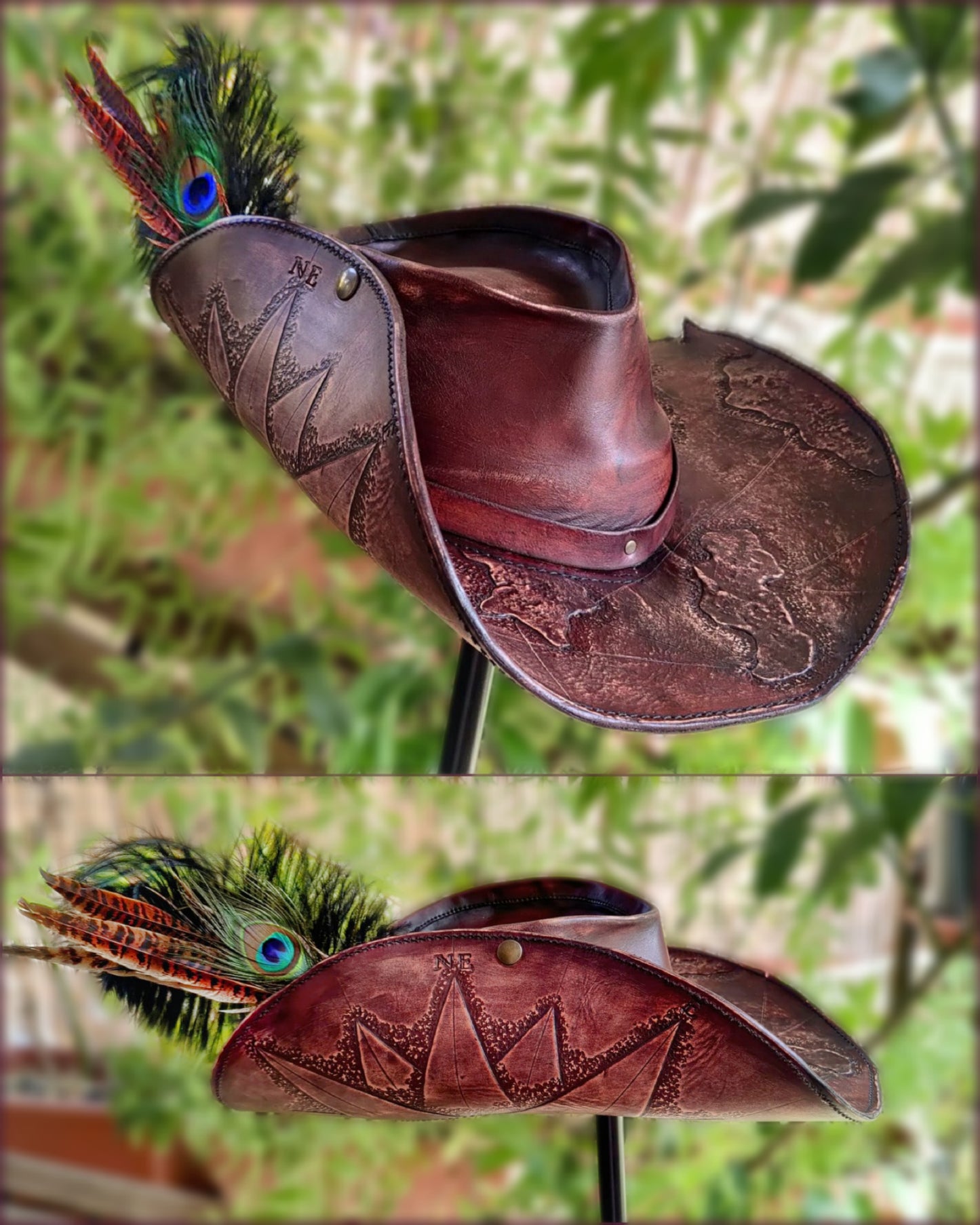 Leather Musketeer Hat - Handmade Custom Pirate for Larp and Cosplay