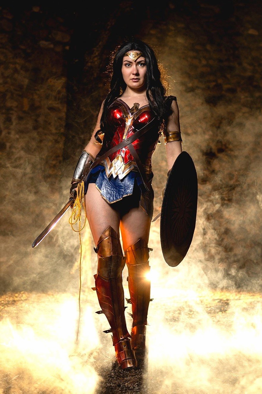 Get ready for battle with Wonder Woman foam full armor and bracers. Ideal for cosplay with precise and  intricate designs and comfortable fit replica