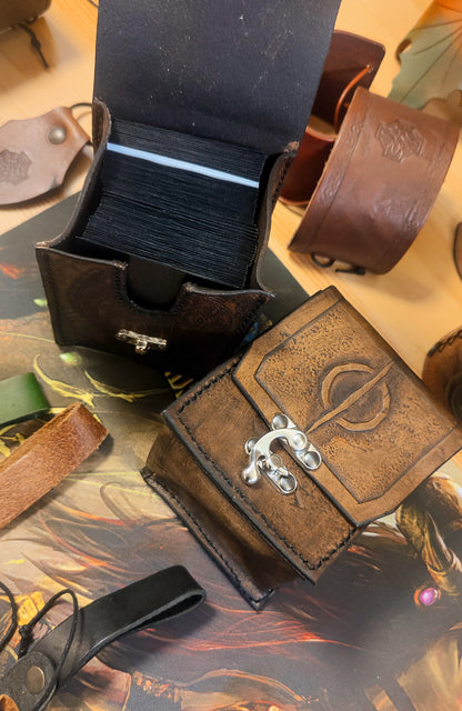 Custom Leather Card Holder - Deck Box 100+ Magic The Gathering / Pokemon / One Piece Poker