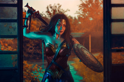Achieve superhero status with this Wonder Woman full armor set and foam bracers. Durable and comfortable for hours of cosplay.