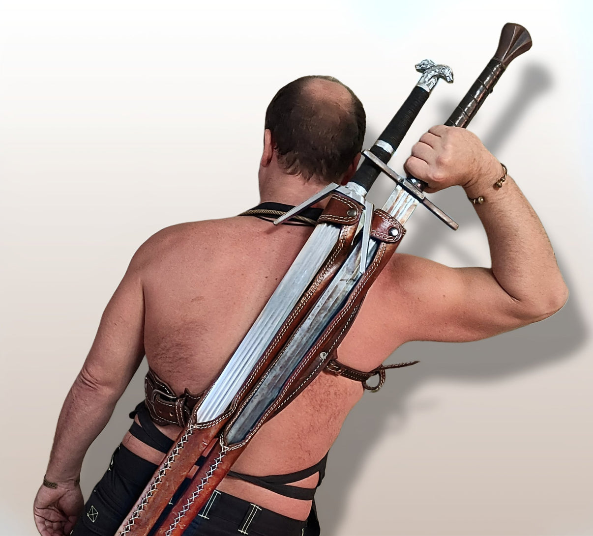 ⚔️ BACK SWORD SHEATH - The Witcher 3 Geralt of Rivia inspired Double ...