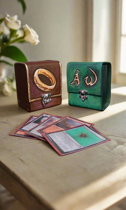 Custom Leather Card Holder - Deck Box 100+ Magic The Gathering / Pokemon / One Piece Poker