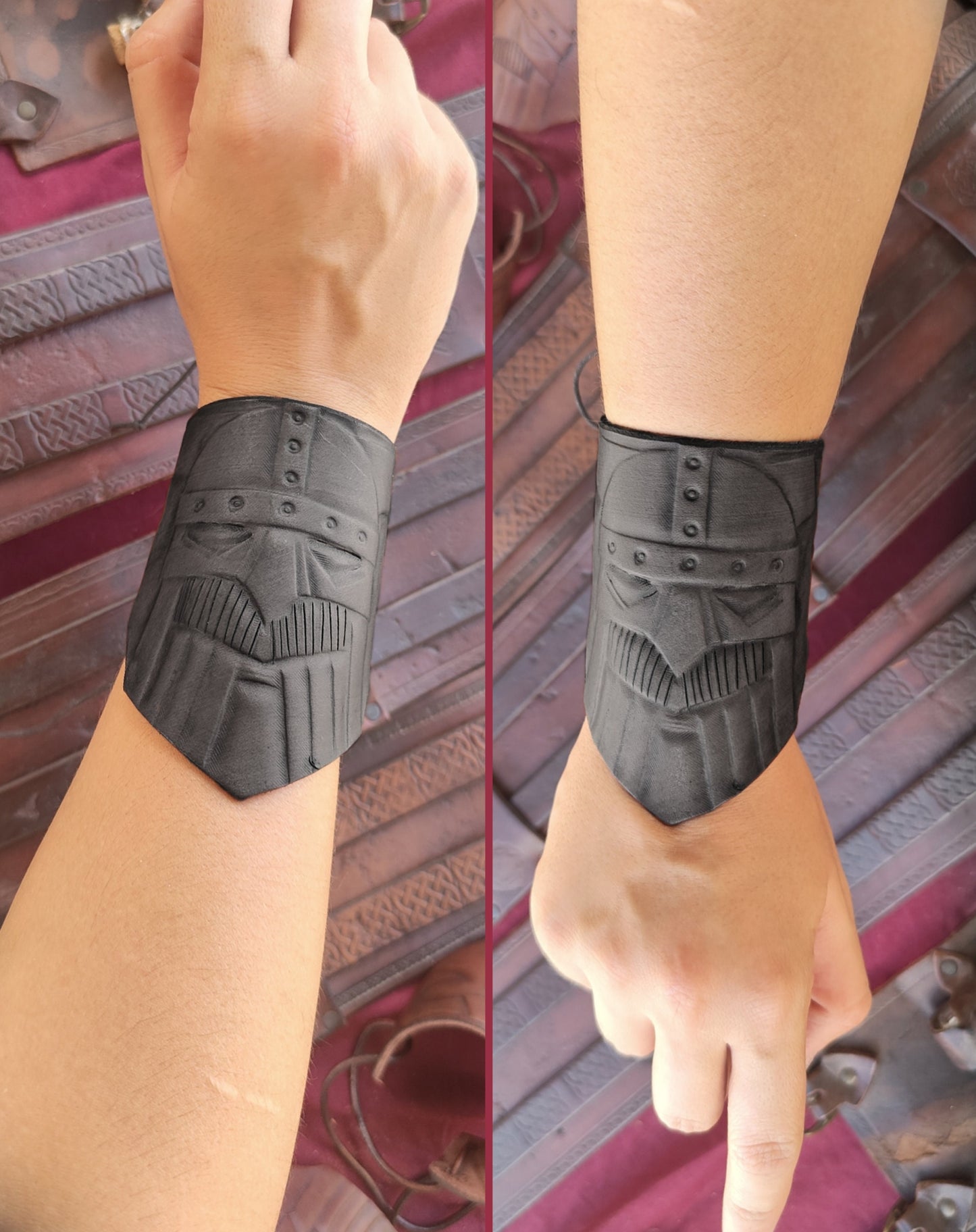 High-quality handcrafted leather bracelet with a unique Viking design, made by expert Italian artisans using sustainable materials.