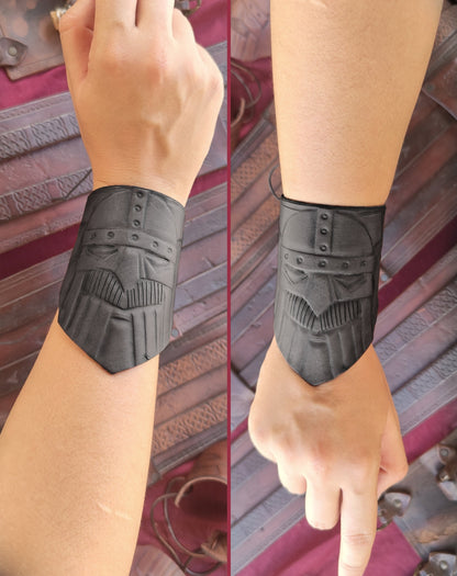 High-quality handcrafted leather bracelet with a unique Viking design, made by expert Italian artisans using sustainable materials.