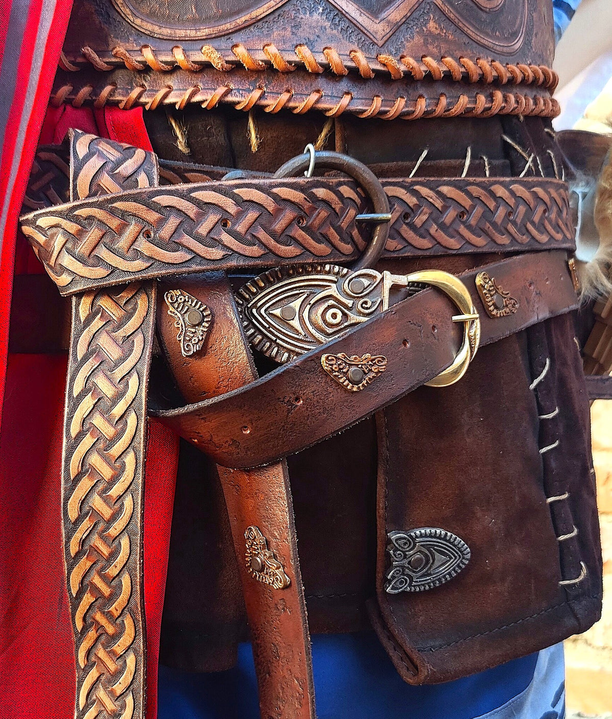 Italian made unique belt Post & Co Leather Belt Animal Hair Print Made In Italy Sz 85  main image 4