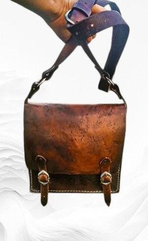 Custom handmade genuine Leather shoulder bag The Witcher inspired design larp medieval style - MorgothLab