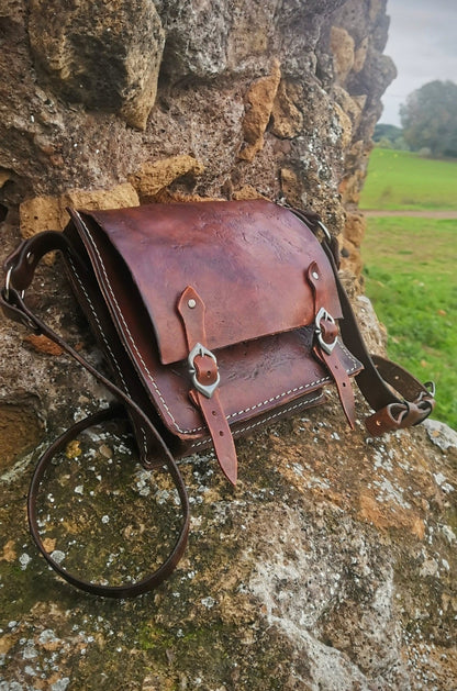 Custom handmade genuine Leather shoulder bag The Witcher inspired design larp medieval style - MorgothLab