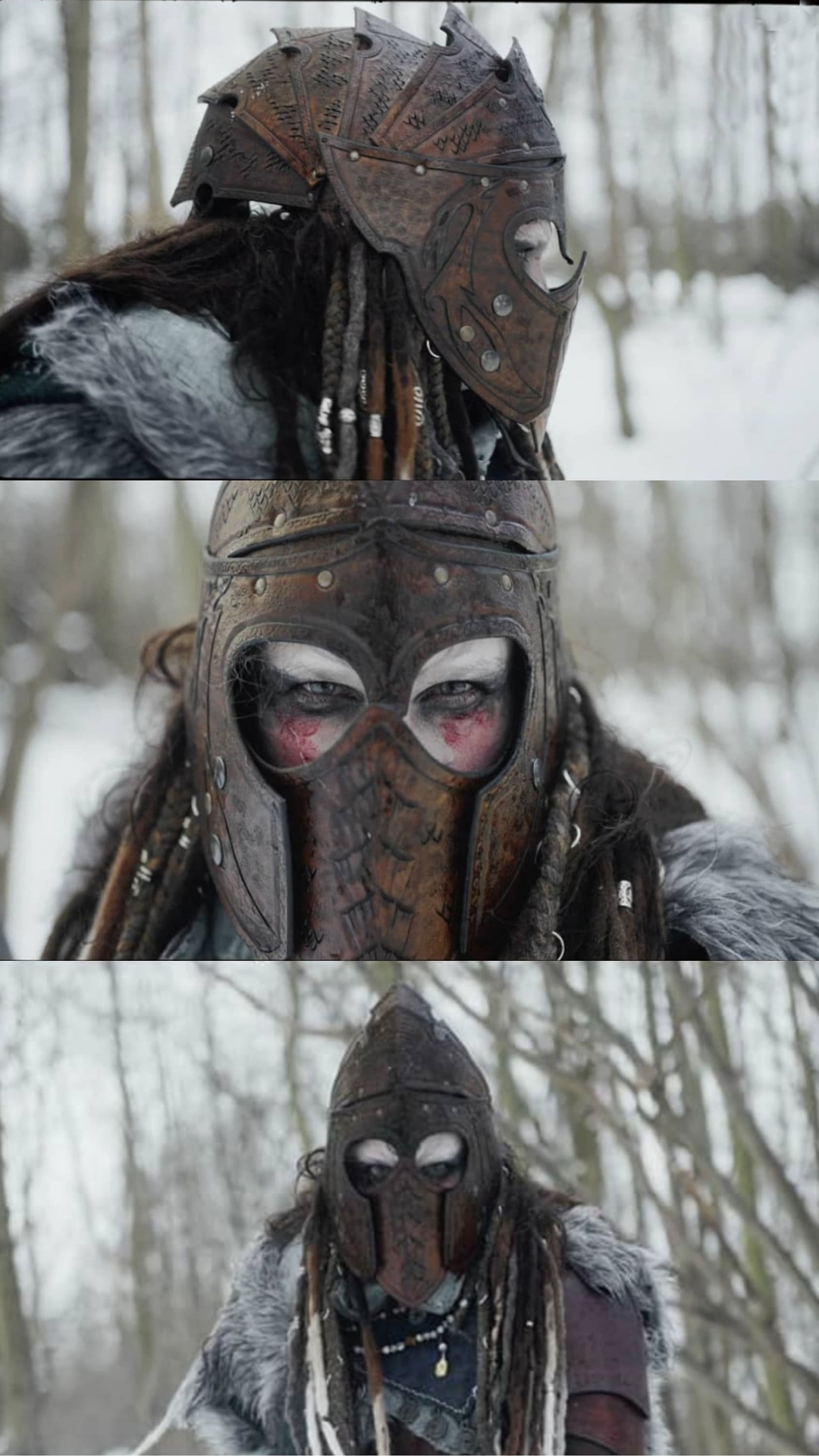Fantasy-inspired warrior leather helmet, fully customizable with different engravings and patterns for knights, Vikings, and gladiators.