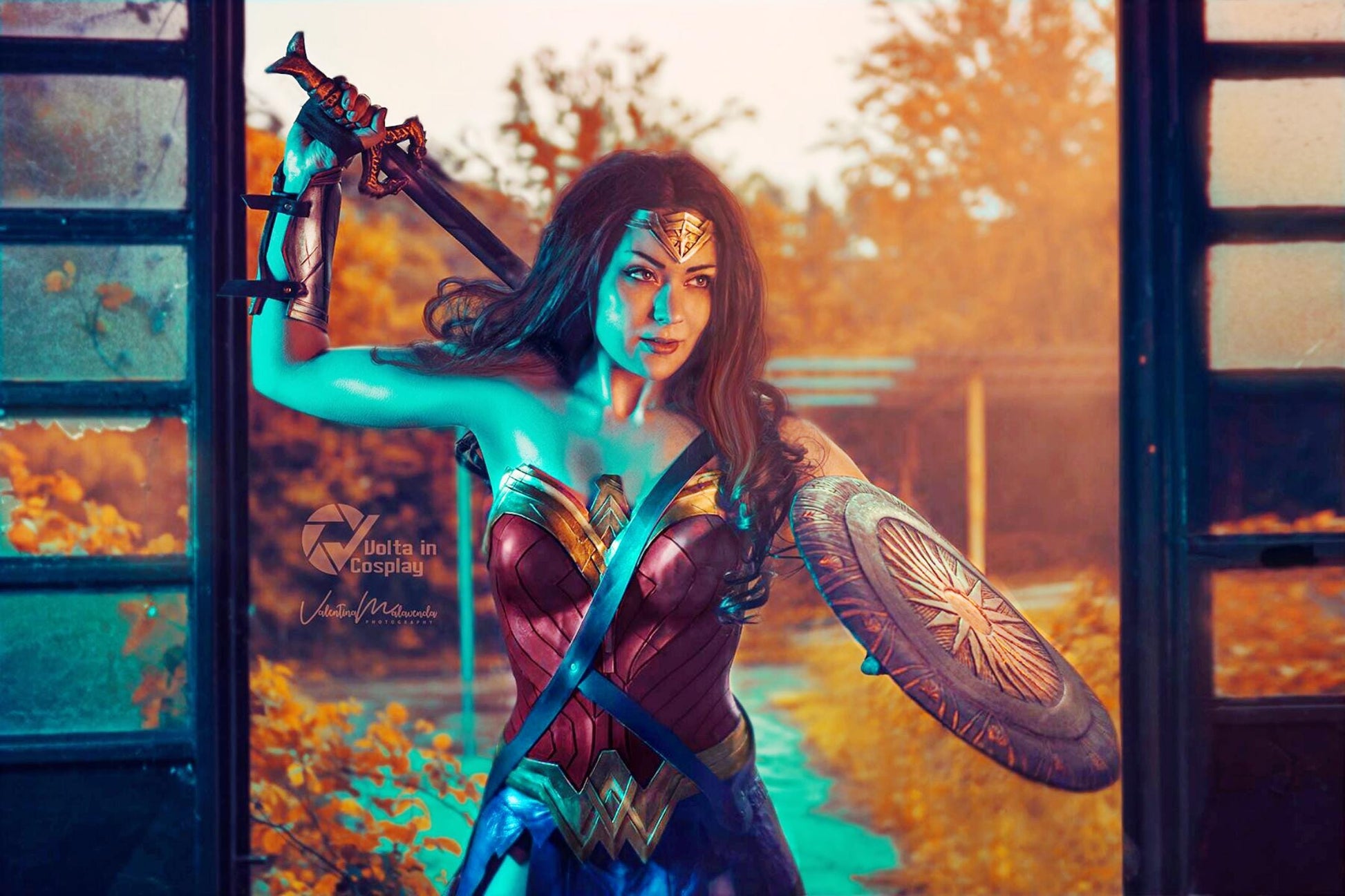 Wonder Woman cosplay Dc Comics High quality foam & leather Gal Gadot movie armor - superhero halloween costume for her 