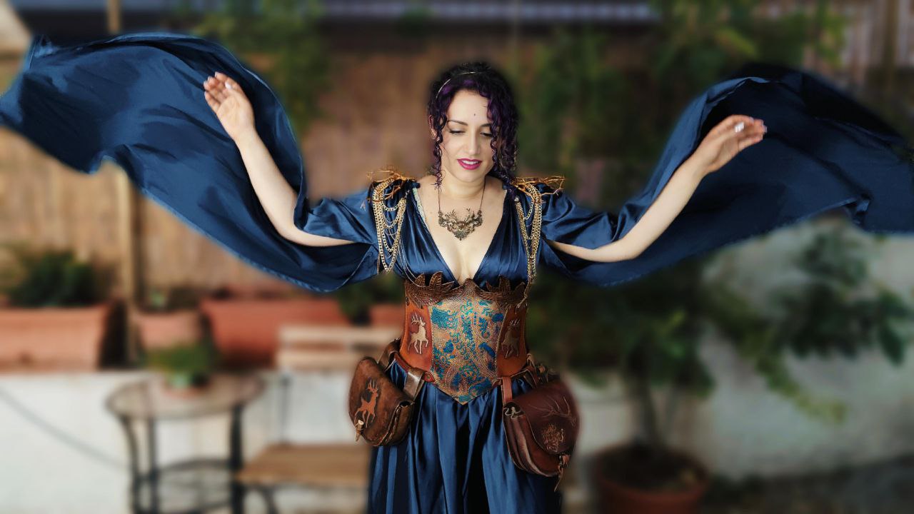 Handcrafted artisan leather corset with intricate designs, perfect for historical reenactments, theater, and roleplay