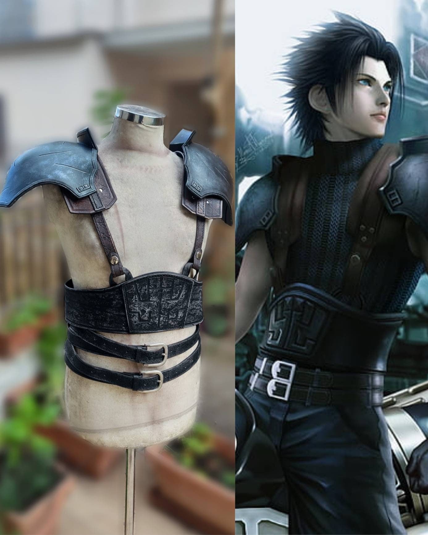 Custom-made Zack Fair cosplay accessory, premium leather craftsmanship