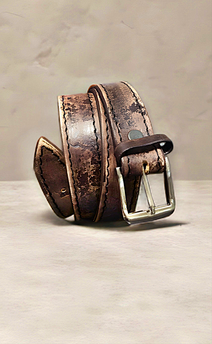 Durable Italian vegetable-tanned leather belt, perfect for everyday wear.