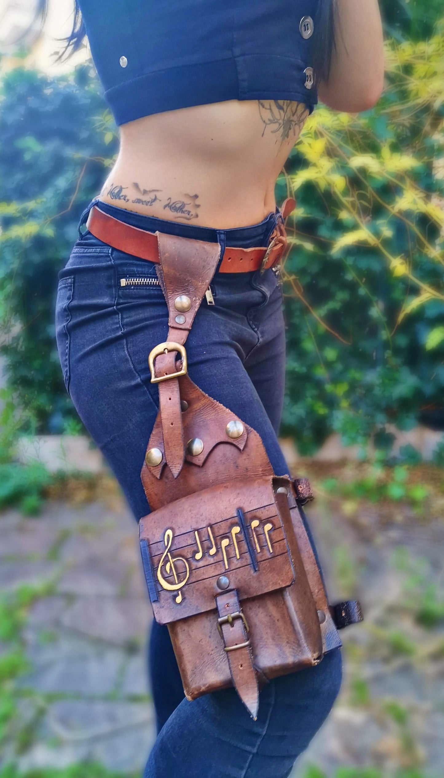 CUSTOM leather LEG BAG pocket purse accessory gift for her high quality accessory tactical military motocycle waist pouch fanny pack hips