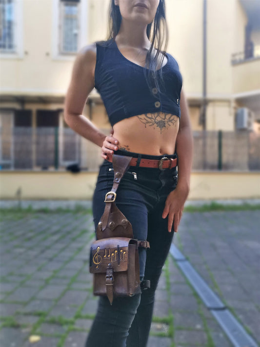 CUSTOM leather LEG BAG pocket purse accessory gift for her high quality accessory tactical military motocycle waist pouch fanny pack hips