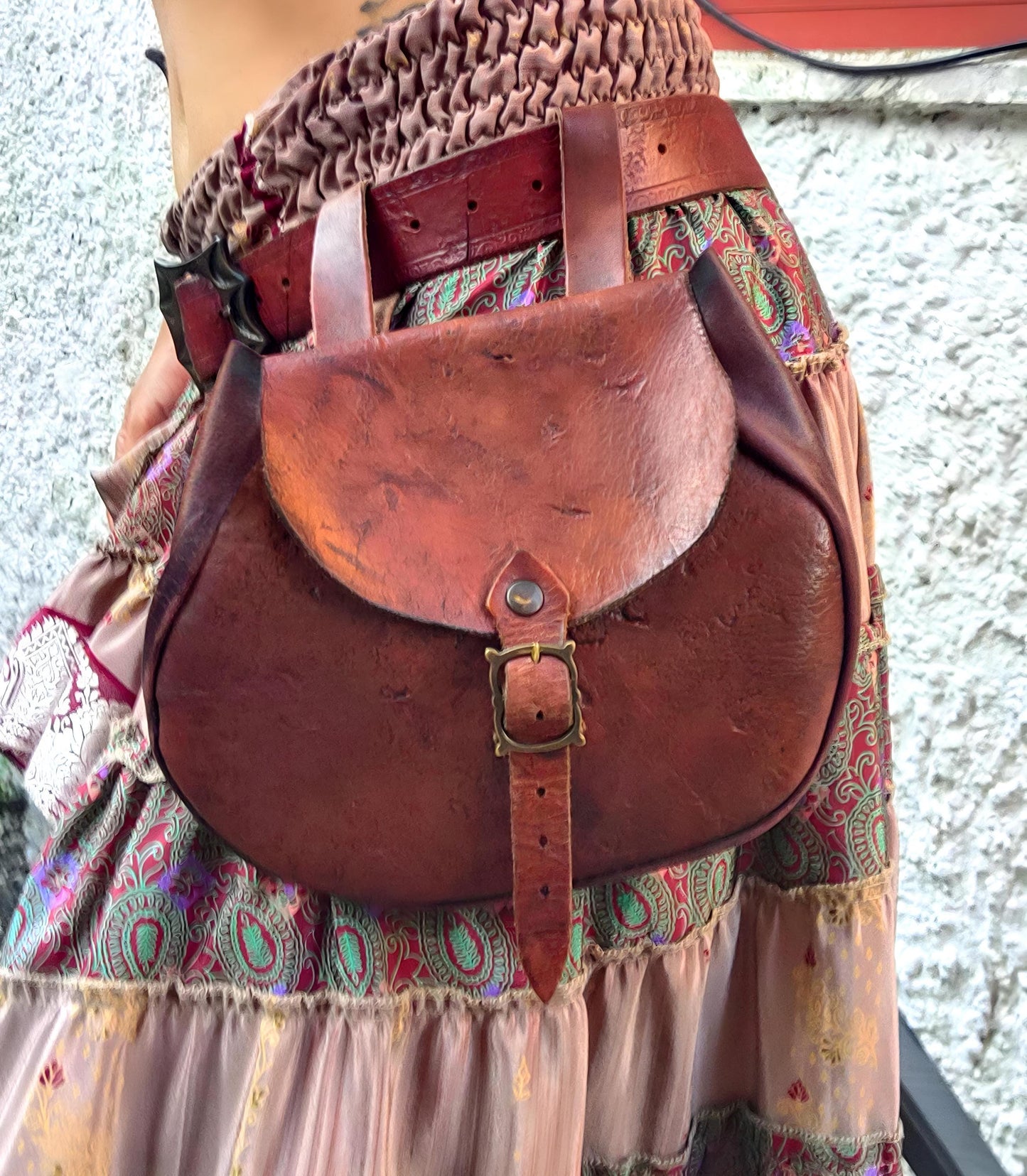 500's Leather bag - handmade vegetable tanned leather belt purse