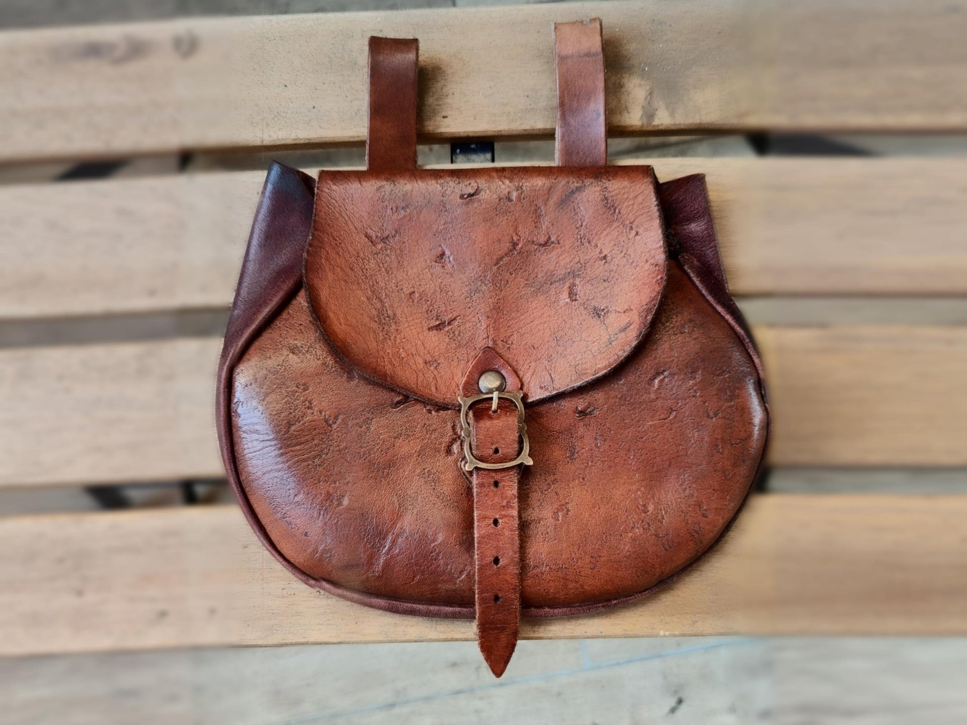 500's Leather bag - handmade vegetable tanned leather belt purse