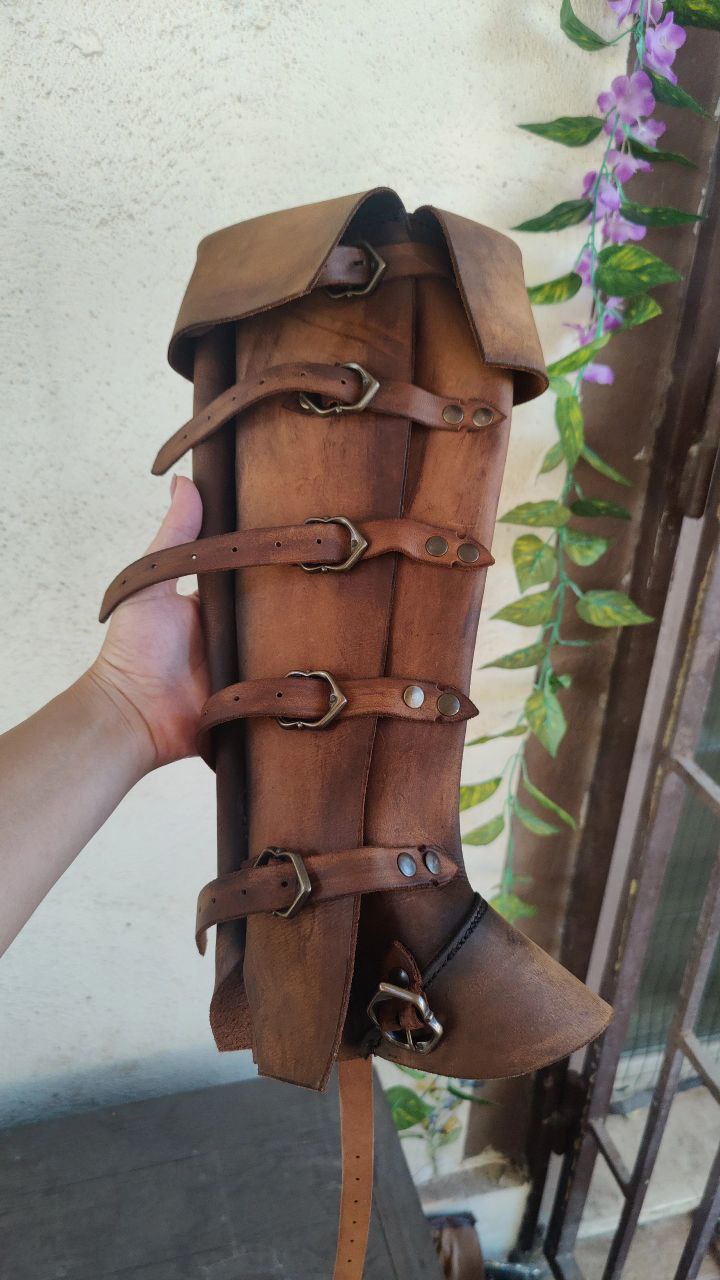 Custom Leather Gaiters - For Larp, Medieval Costumes and Renfaire Knights
