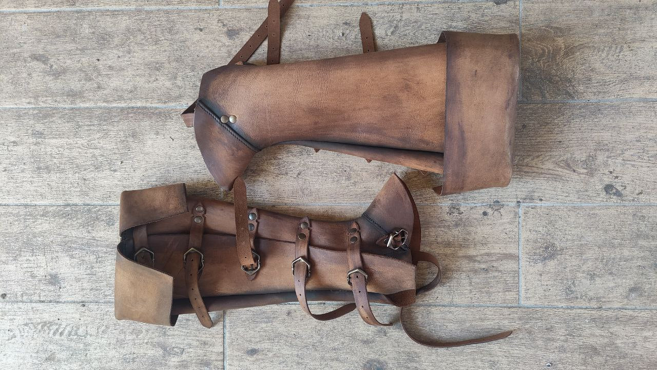 Custom Leather Gaiters - For Larp, Medieval Costumes and Renfaire Knights