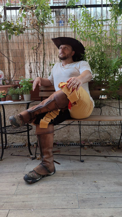 Custom Leather Gaiters - For Larp, Medieval Costumes and Renfaire Knights
