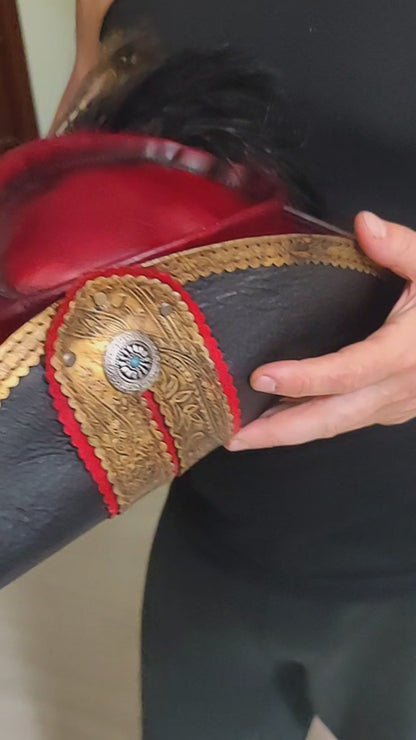 Leather Pirate Captain Hat - Handmade Custom Tricorn for Larp and Cosplay