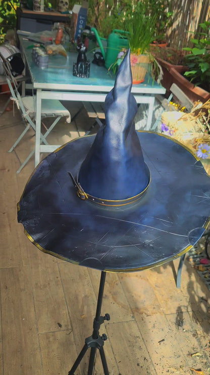 Handmade Witch Hat - Genuine Leather & Customizable Large Hat by Morgothlab