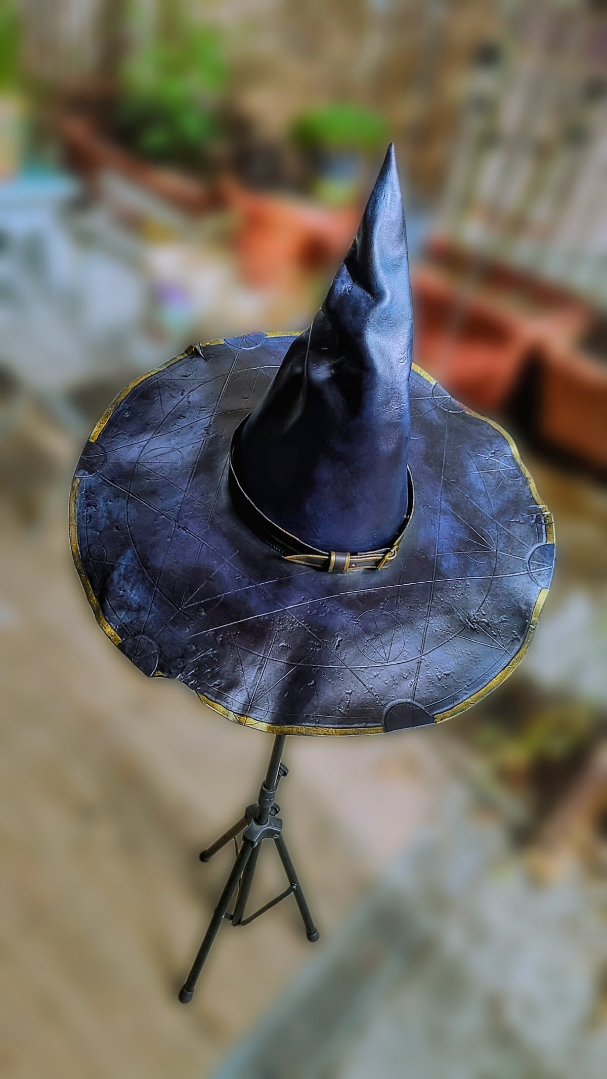 Handmade Witch Hat - Genuine Leather & Customizable Large Hat by Morgothlab