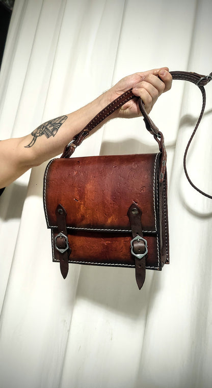Handmade Leather Shoulder Bag – The Witcher Inspired, Medieval Larp & Cosplay Accessory
