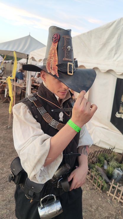 Witch Hunter Hat - Handmade & Custom Warhammer Leather Hat