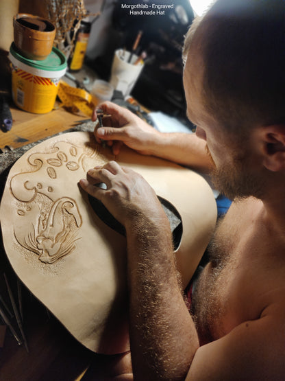Leather Pirate Captain Hat - Handmade Custom Tricorn for Larp and Cosplay