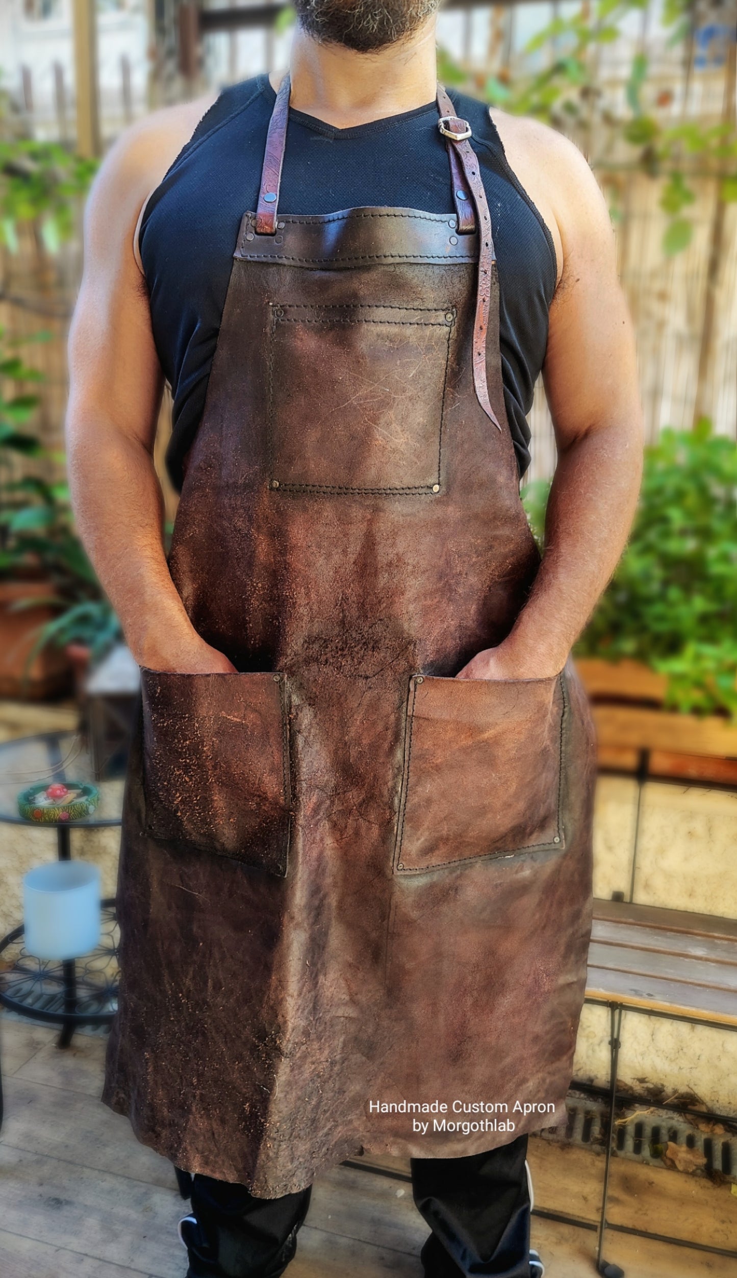 Thick Leather Apron - Handmade & Durable Artisan Workwear by Morgothlab
