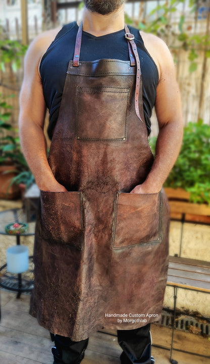 Thick Leather Apron - Handmade & Durable Artisan Workwear by Morgothlab