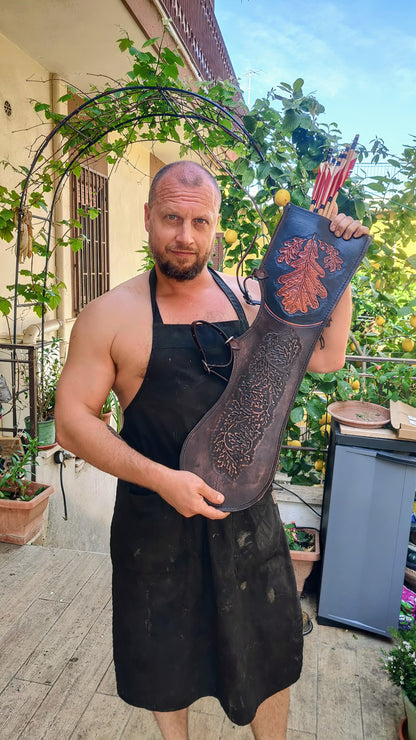 Handmade Historical Quiver / Larp & Reenactment Leather Archery 1500 Quiver