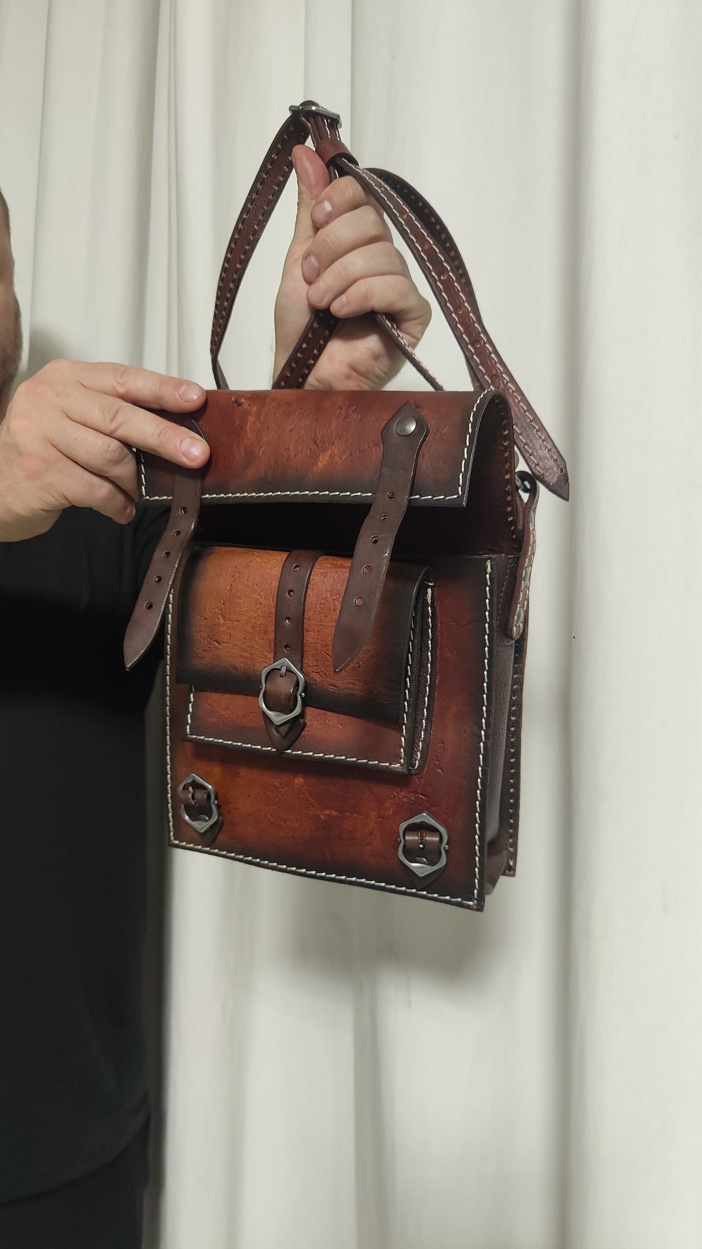 Handmade Leather Shoulder Bag – The Witcher Inspired, Medieval Larp & Cosplay Accessory