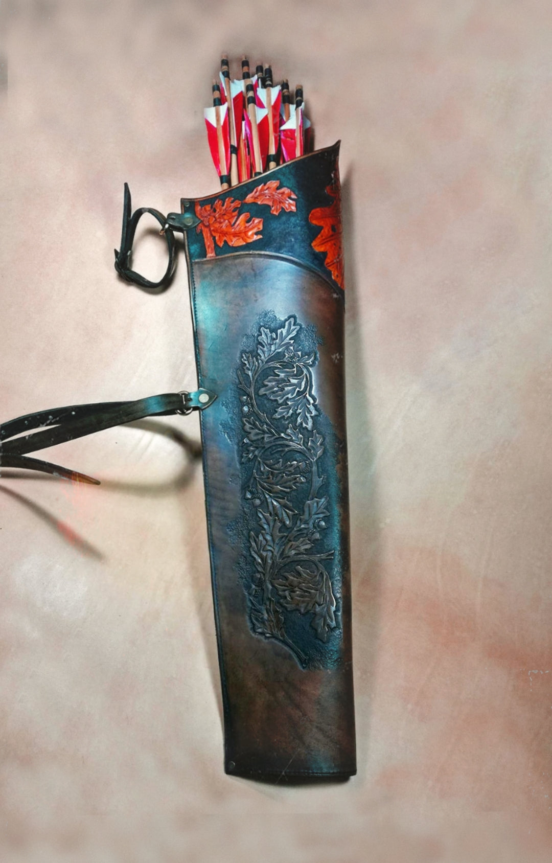 Oak Leaves Leather Quiver - Handmade & Custom