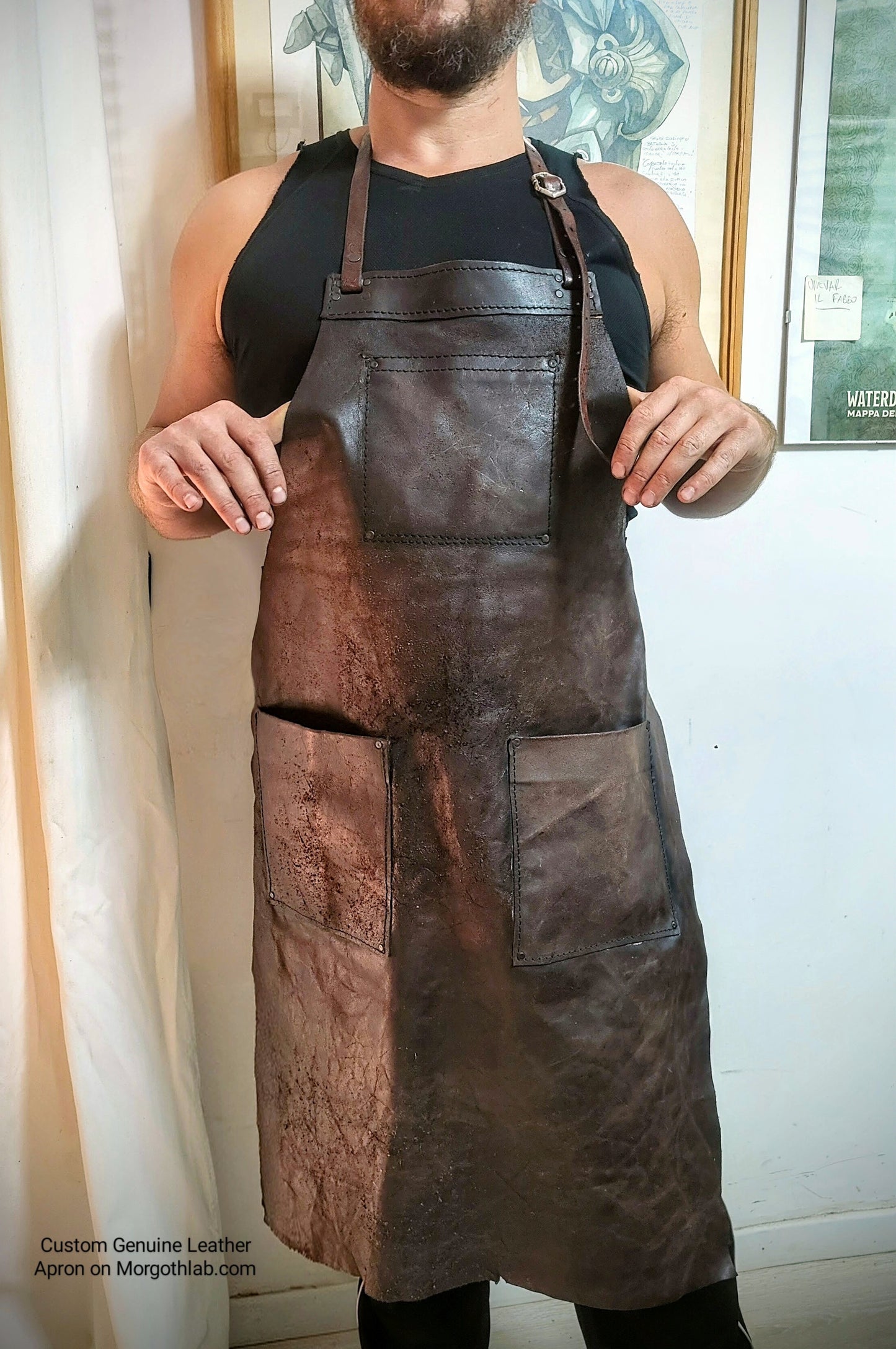 Thick Leather Apron - Handmade & Durable Artisan Workwear by Morgothlab