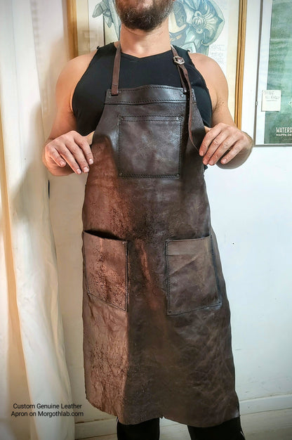 Thick Leather Apron - Handmade & Durable Artisan Workwear by Morgothlab