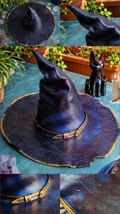 Handmade Witch Hat - Genuine Leather & Customizable Large Hat by Morgothlab