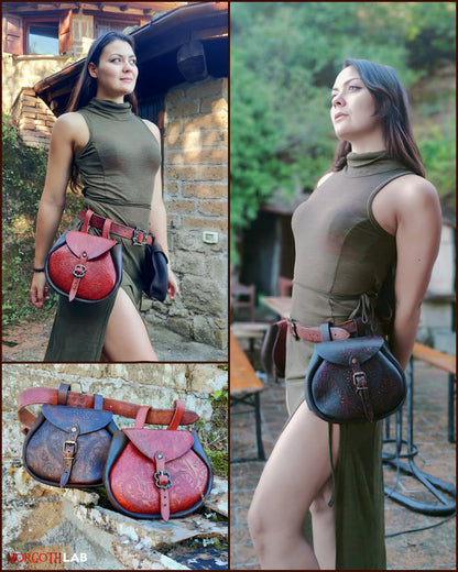 Handmade Leather Bag - Historical Belt Pouch / Plain or Engraved